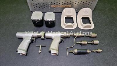 Job Lot Including 1 x deSoutter Medical Orthodrive Sagittal Saw Ref DBK-701 Handpiece, 1 x deSoutter Medical Orthodrive Rotary Ref MBQ-700 Handpiece with 1 x WQ-710 Wire/Pin Driver, 1 x CQ-700 Recip Saw, 1 x Large AO/Synthes Ref 15490, 1 x Zimmer Ref 1546 - 2