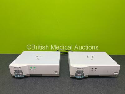 2 x Philips IntelliVue G5 M1019A Gas Modules (Both Power Up) with 2 x Water Traps