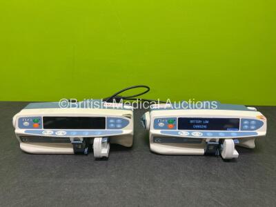 2 x Carefusion Alaris Guardrails Plus CC Syringe Pumps (1 x Power Up, 1 x No Power)