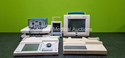 Mixed Lot Including 1 x Datascope Duo Patient Monitor (Powers Up with Blank Screen), 1 x RB Medical Light Duty Transformer Unit, 2 x Marsden Scales (1 x Damaged), 1 x Fresenius Base A Unit, 1 x Fresenius Kabi Orchestra Base Primea Unit and 1 x SpaceLabs U