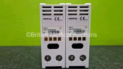 2 x Mindray CO2 Modules (1 x with Crack in Casing) - 6