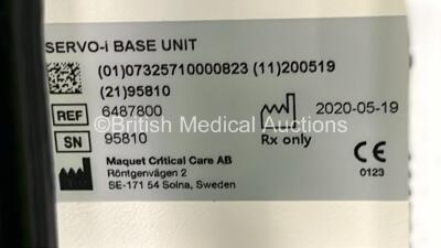 Maquet Servo i Ventilator on Stand Model No 06487800 *Mfd 2020* with Hoses (Powers Up - Not Booting) *SN 95810* - 4