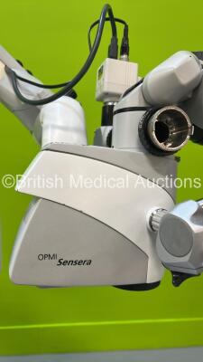 Zeiss OPMI Sensera Surgical Microscope Version V3.3 with Binoculars, 2 x 12,5x Eyepieces and Lens on S7 Stand (Powers Up with Good Bulb) *6210100981* - 5