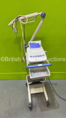 Nihon Kohden Cardiofax M Model ECG-2350 Electrocardiograph Unit *Mfd 2018* with ECG Leads on Trolley (Powers Up) *0153412*