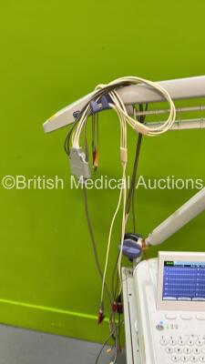 Nihon Kohden Cardiofax M Model ECG-2350 Electrocardiograph Unit *Mfd 2018* with ECG Leads on Trolley (Powers Up) *0153412* - 4