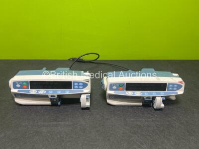 2 x Carefusion Alaris Guardrails Plus CC Syringe Pumps (Both Power Up)