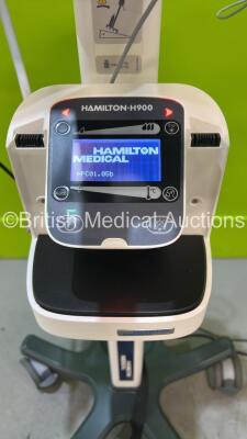 Hamilton Medical Hamilton-C1 Ventilator Ref 161001 Software Version 3.0.3 - Running Hours 2602 with Hamilton H900 Humidifier and Hoses (Powers Up) *S/N 14443* **Mfd 2018** - 3