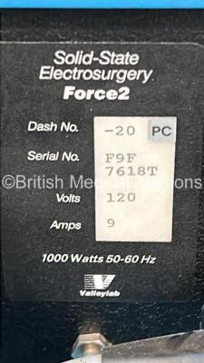 1 x Valleylab Solid-State Electrosurgery Force2 Unit (No Power) and 1 x Valleylab Smoke Evacuator (Powers Up) on Trolley and 1 x Eschmann VP 45 Suction Unit (Powers Up) - 4