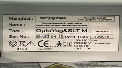 Optotek OptoYag / OptoSLT M Laser SW Version V331 *Mfd 2016* - No Key (Powers Up) *83 04 12* - 6