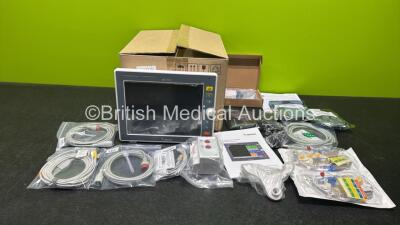 Bistos BT-770 Patient Monitor with SPO2, T1, T2, ECG, NIBP and CO2/AG Options, IBP1 and IBP2 Module, 2 x IBP Cables, 1 x 5 Lead ECG Lead, NIBP Cuff and Hose, SPO2 Finger Sensor, 2 x Disposable Pressure Transducers, etCO2 Sidestream Module, ECG Electrodes, - 5