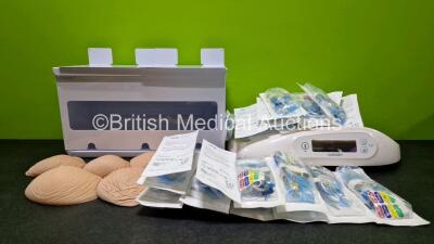 Mixed Lot Including 5 x Amoena Natura 3E Silicone Breasts, 23 x icu medical Transpac IT Stripe Pressure Tubing and Microdrip Units, 1 x Marsden Scale For Spares / Replacement and 1 x Bristol Maid Storage