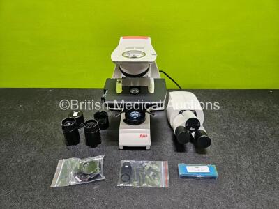 Leica DM750 Benchtop Microscope (Powers Up) with 2 x HC PLAN 10x/20 Eyepieces and 1 x HI PLAN 20x/0.40 PH 1 OpticV