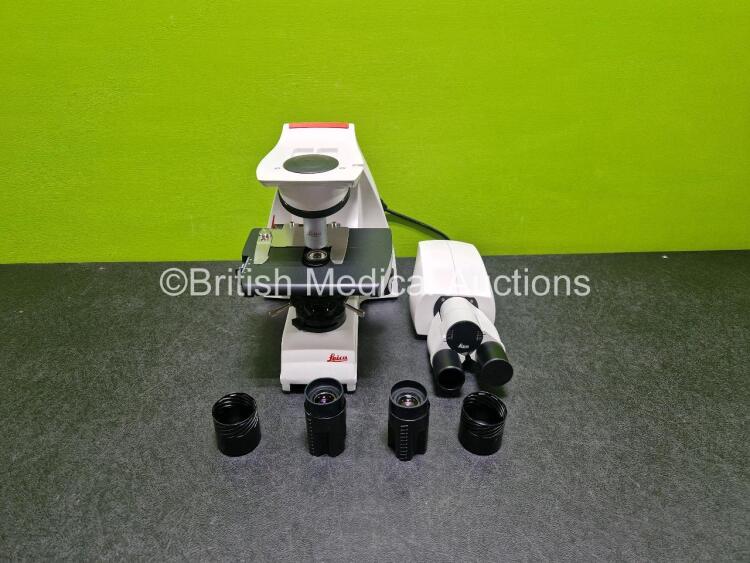 Leica DM750 Benchtop Microscope (Powers Up) with 2 x HC PLAN 10x/20 Eyepieces and 1 x HI PLAN 20x/0.40 PH 1 OpticV