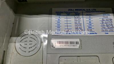 Zoll X Series Monitor/Defibrillator Application Version 02.34.05.00 Including Pacer, ECG, SPO2, NIBP, CO2 and Printer Options with 2 x Sure Power II Li-Ion Batteries *Both Flat* (Powers Up with Stock Battery - Stock Battery Not Included, Missing Badge and - 11