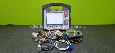 GS Corpuls3 Slim Defibrillator Ref : 04301 (Powers Up) with Corpuls Patient Box Ref : 04200 (Powers Up) with Pacer, Oximetry, ECG-D, ECG-M, CO2, CPR, NIBP and Printer Options with 4 and 6 Lead ECG Leads, CPR Cable, Hose with Cuffs, SpO2 Cable, 3 x Li-ion 