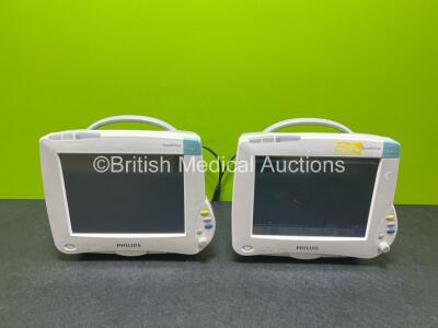 2 x Philips IntelliVue MP50 Patient Monitors (1 x Powers Up, 1 x Draws Power)