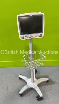 GE Dash 5000 Patient Monitor on Stand Including ECG, NBP, CO2, BP 1/3, BP 2/4, SpO2 and Temp/CO Options (Powers Up) *GL*