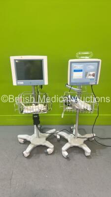 2 x LiDCO Rapid Hemodynamic Monitors on Stands (1 x Powers Up, 1 x No Power)