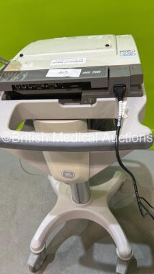 GE MAC 5000 ECG Machine on Stand with 10 Lead ECG Leads (Powers Up) *S/N AAY03440003GA* - 5