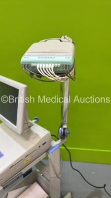 Nihon Kohden Cardiofax V 1550K ECG Machine on Stand with 10 Lead ECG Leads (Powers Up) *GL* - 4