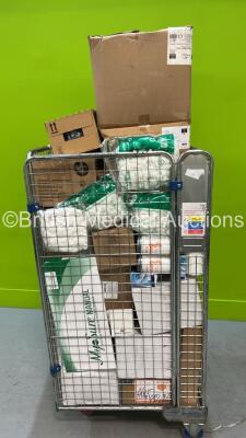 Job Lot of Consumables Including Cotton Wool Balls, Hand Gel and Blue Shoe Coverings *Cage Not Included* - 2