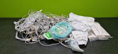 Job Lot of Various Patient Monitoring Cables / Leads, Cuffs and Tubes