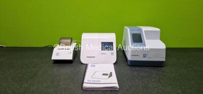 Job Lot Including 1 x Abbott ID NOW Analyzer Unit (Powers Up with Stock Power Supply - Stock Power Supply Not Included), 1 x Abbott Afinion 2 Analyzer (Untested Due to No Power Supply) and 1 x Abbott Printer (Powers Up with Stock Power Supply - Stock Powe