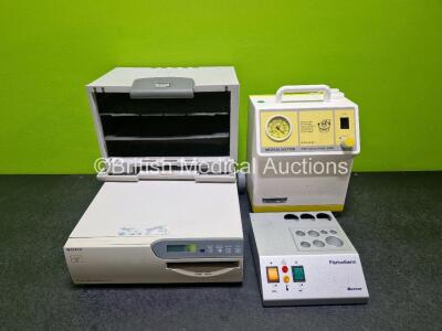 Mixed Lot Including 1 x SAM 12 Medical Suction Unit, 1 x Sony UP51-MD Colour Video Printer, 1 x Baxter Fibrinotherm Block Heater and 1 x Paper Tray *SN FB7476 / 12083061 / 18554*