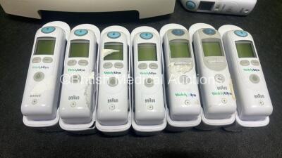 Mixed Lot Including 1 x AND Digital Blood Pressure Monitor UA-767, 1 x Seca Weighing Scale, 8 x B.Braun Welch Allyn Thermometers, 2 x Braun Thermoscan Units - 2