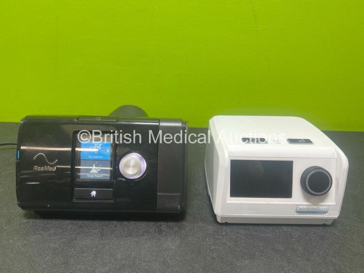 Mixed Lot Including 1 x ResMed Airsense 10 Autoset CPAP, 1 x Devilbiss Blue Auto Plus CPAP Unit