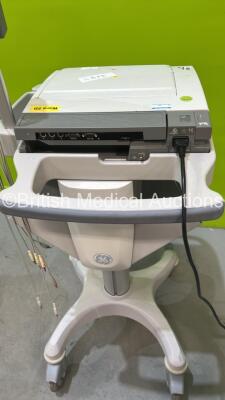 GE MAC 5500 ECG Machine on Stand with ECG Leads (Powers Up) *S/N SCD08091860PA* - 5