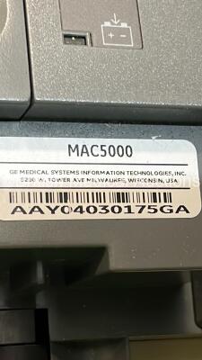 GE MAC 5000 ECG Machine on Stand with 10 Lead ECG Leads (Powers Up) *S/N AAY04030175GA* - 6