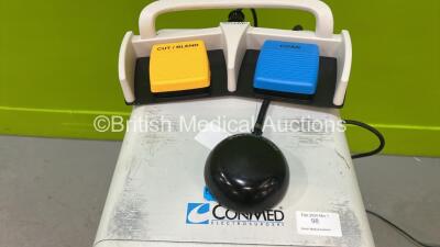 ConMed System 5000 Electrosurgical / Diathermy Unit on Stand with Dual Footswitch and Dome Footswitch (Powers Up) *S/N 04CGO019* - 3