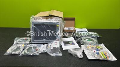 Bistos BT-770 Patient Monitor with SPO2, T1, T2, ECG, NIBP and CO2/AG Options, IBP1 and IBP2 Module, 2 x IBP Cables, 1 x 5 Lead ECG Lead, NIBP Cuff and Hose, SPO2 Finger Sensor, 2 x Disposable Pressure Transducers, etCO2 Sidestream Module, ECG Electrodes,