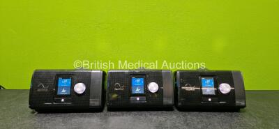 Job Lot Including 3 x ResMed Airsense 10 Elite CPAPs (All Power Up with Stock Power Supply - Stock Power Supply Not Included and 2 x Missing Side Covers- See Photo) *Asset No. 24149 / NA / NA*