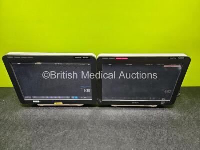 2 x Philips IntelliVue MX800 Touch Screen Patient Monitors (Both Power Up) *c*