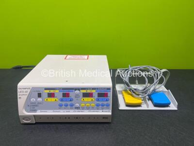 Olympus UES-40 SurgMaster Electrosurgical / Diathermy Unit (Powers Up) with MAJ-1258 Dual Footswitch *SN 7713081*