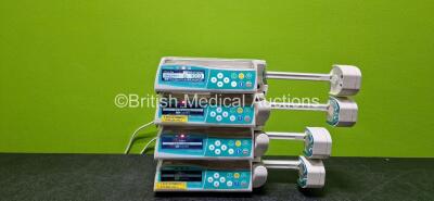 4 x B.Braun Perfusor Space Syringe Pumps (All Power Up with Stock Power Supply - Stock Power Supply Not Included, 1 x System Error, 1 x Faulty and 2 x Missing Casings - See Photo) *SN 80319 / 62480 / 80403 / 80404*