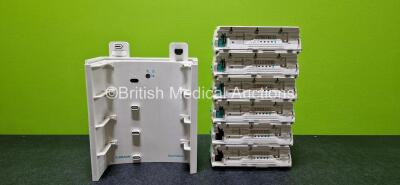 Job Lot Including 6 x B.Braun Infusomat Space Infusion Pumps (All Missing Screens / Casings and 3 x Missing Batteries - See Photos) with 1 x B.Braun Space Station *SN 72198 / 72061 /69027 / 72270 / 72236 / 71834 / 32145*