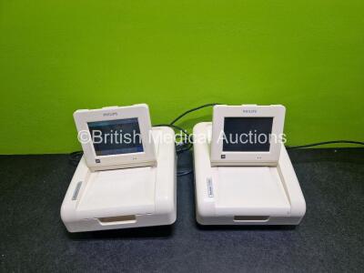 2 x Philips Avalon FM30 Fetal Monitors (1 x No Power) Including SpO2, NBP and 4 x Fetal Transducer Options *SN DE53110411 / DE53110140*