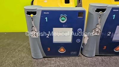 2 x Philips Heartstart FR2+ Defibrillators (Both Power Up with Stock Power Supply Stock Power Not Included) in Case - 2