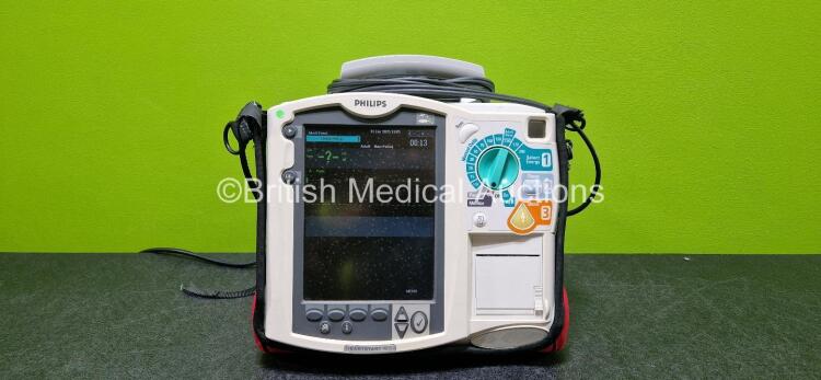 Philips Heartstart MRx Defibrillator (Powers Up with Stock Power Supply - Stock Power Supply Not Included) Including ECG and Printer Options with 1 x Paddle Lead *SN US00204866*