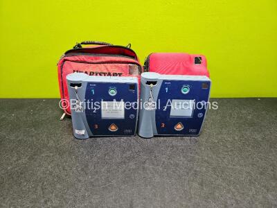 2 x Philips FR+Defibrillators (Both Power Up) in Case with 2 x LiMNO2 Batteries *Install Before - 2022 / 2023* **SN 1209308191 / 0104109246*