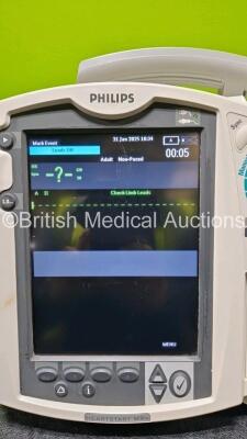 Philips Heartstart MRx Defibrillator (Powers Up) Including ECG and Printer Options with 1 x Philips M3539A Module, 1 x Philips M3538A Li-Ion Battery, 1 x 3 Lead ECG Lead and 1 x Paddle Lead *SN US00583355* - 3