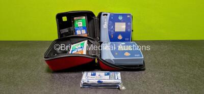 2 x Philips HeartStart FR2+ Defibrillators with 3 x LiMnO2 Batteries *Install Before 1 x 2023, 1 x 2025 & 1 x 2029* in Carry Cases (Both Power Up)