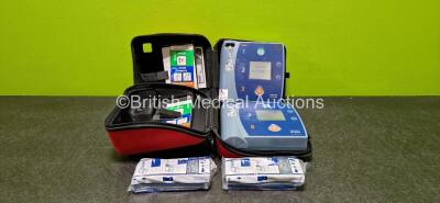 2 x Philips HeartStart FR2+ Defibrillators with 4 x LiMnO2 Batteries *Install Before 1 x 2022, 1 x 2025, 1 x 2027 & 1 x 2028* in Carry Cases (Both Power Up)