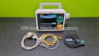 Philips Efficia DFM100 Defibrillator Release Rev 2.00 *Mfd 2020* (Powers Up) Including Pacer, ECG and Printer Options with 1 x Lithium Battery, 1 x Paddle Lead, 1 x 3 Lead ECG Lead and 1 x Power Cord - 2