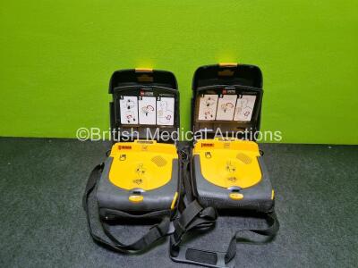 2 x Physio Control Lifepak CR Plus Defibrillators (Both Power Up) in Case