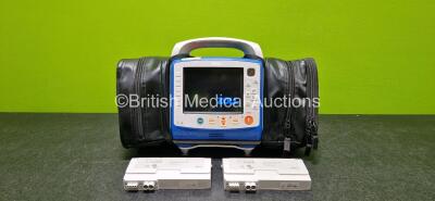 Zoll X Series Monitor/Defibrillator Application Version 02.34.05.00 Including Pacer, ECG, SPO2, NIBP, CO2 and Printer Options with 2 x Sure Power II Li-Ion Batteries *Both Flat* (Powers Up with Stock Battery - Stock Battery Not Included, Damaged Rubber Ca