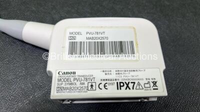 Canon 11C3 Model PVU-781VT Endocavitary Transducer / Probe *Mfd 2020* **SN MAB20X2570** (Untested with Damage to Cable - See Photos) - 5